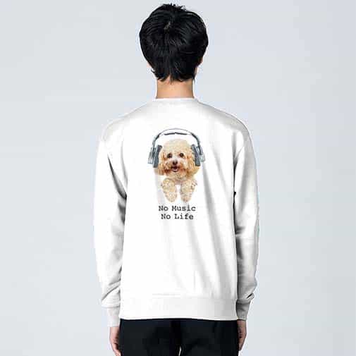 【トレーナー】トイプードルだってNo Music No Life 8.4oz Cotton:100%