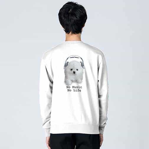 【トレーナー】ポメラニアンだってNo Music No Life 8.4oz Cotton:100%