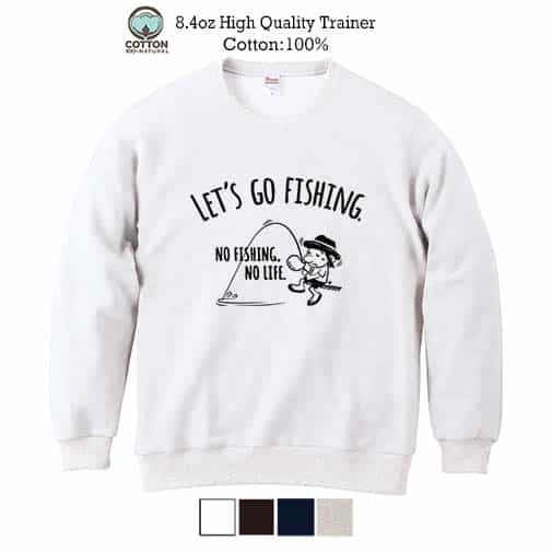 【トレーナー】【釣りざんまい】レッツゴーフィッシング ウトウトアングラー 8.4oz Cotton:100%