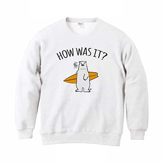 【トレーナー】波乗りシロクマさん(wakat) 8.4oz Cotton:100%