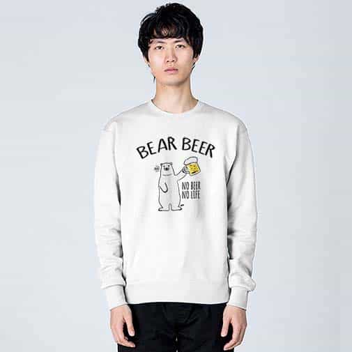 【トレーナー】シロクマさんとカンパイビール(wakat) 8.4oz Cotton:100%