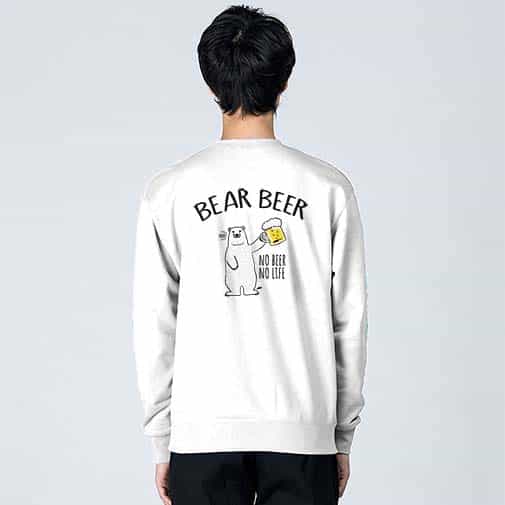 【トレーナー】シロクマさんとカンパイビール(wakat) 8.4oz Cotton:100%