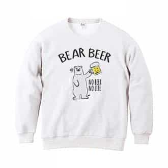 【トレーナー】シロクマさんとカンパイビール(wakat) 8.4oz Cotton:100%