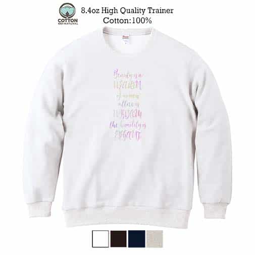 【トレーナー】英字格言 ココ・シャネルの名言 8.4oz Cotton:100%