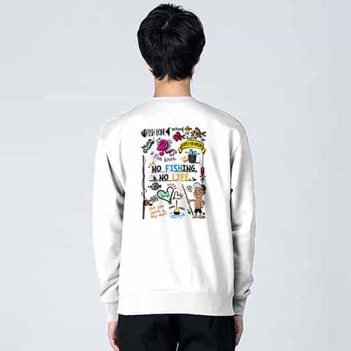 【トレーナー】【釣りざんまい】釣りが好きなんです_カラフル 8.4oz Cotton:100%