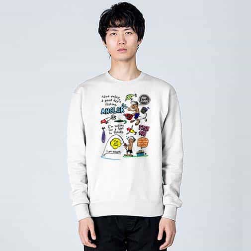 【トレーナー】【釣りざんまい】釣りに行きませんか?_カラフル 8.4oz Cotton:100%