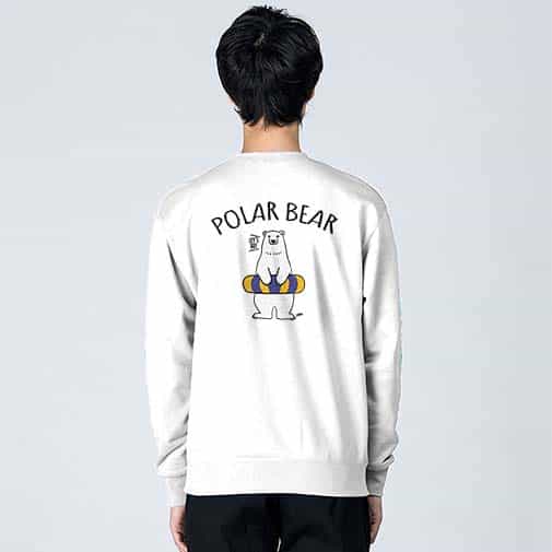 【トレーナー】シロクマさんと浮き輪(wakat) 8.4oz Cotton:100%