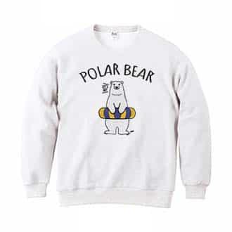 【トレーナー】シロクマさんと浮き輪(wakat) 8.4oz Cotton:100%