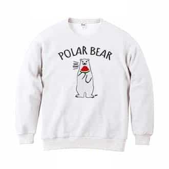 【トレーナー】シロクマさんとスイカ(wakat) 8.4oz Cotton:100%