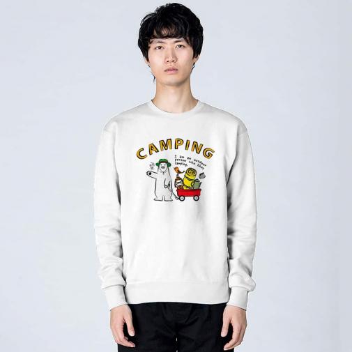 【トレーナー】シロクマさんキャンプに行く(wakat) 8.4oz Cotton:100%