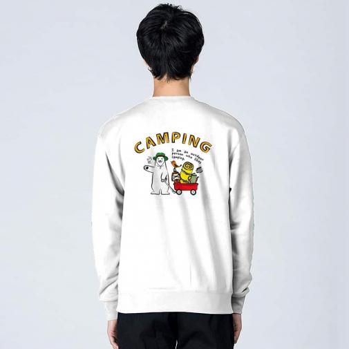 【トレーナー】シロクマさんキャンプに行く(wakat) 8.4oz Cotton:100%