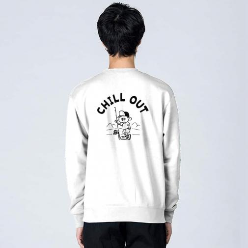 【トレーナー】【釣りざんまい】のんびり釣りしよう 8.4oz Cotton:100%