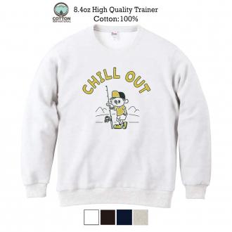 【トレーナー】【釣りざんまい】のんびり釣りしよう_レトロ 8.4oz Cotton:100%