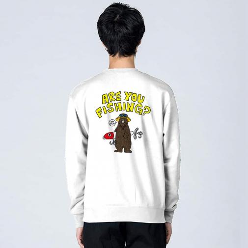 【トレーナー】【釣りざんまい】ルアーとクマさん 8.4oz Cotton:100%