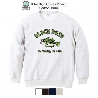 【トレーナー】【釣りざんまい】ブラックバス_カラフル 8.4oz Cotton:100%