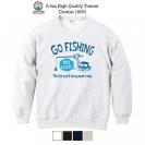 【トレーナー】【釣りざんまい】ユニークな釣りするアングラー_ブルー 8.4oz Cotton:100%