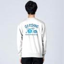 【トレーナー】【釣りざんまい】ユニークな釣りするアングラー_ブルー 8.4oz Cotton:100%