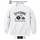 【トレーナー】【釣りざんまい】ユニークな釣りするアングラー_ブラック 8.4oz Cotton:100%