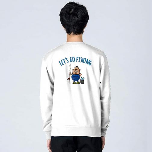 【トレーナー】【釣りざんまい】レッツゴーフィッシング ポッチャリアングラー_カラフル 8.4oz Cotton:100%