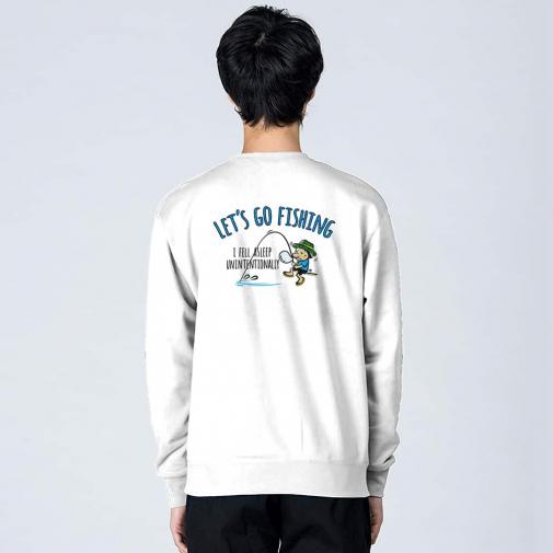 【トレーナー】【釣りざんまい】レッツゴーフィッシング ウトウトアングラー_カラフル 8.4oz Cotton:100%