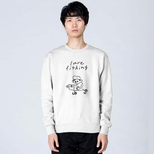 【トレーナー】【釣りざんまい】ルアーを持つアングラー  8.4oz Cotton:100%