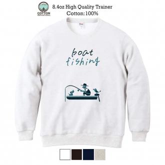 【トレーナー】【釣りざんまい】ボート釣りを楽しむ  8.4oz Cotton:100%