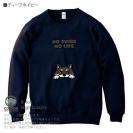 【トレーナー】何か気になる柴犬_黒柴(wakat) 8.4oz Cotton:100%