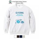 【トレーナー】【釣りざんまい】ユニークな釣り_ブルー  8.4oz Cotton:100%