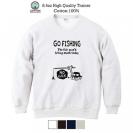【トレーナー】【釣りざんまい】ユニークな釣り_ブラック  8.4oz Cotton:100%