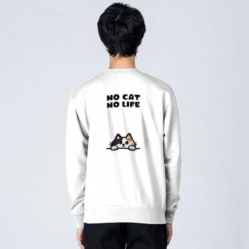 【トレーナー】何か気になる三毛猫(wakat) 8.4oz Cotton:100%