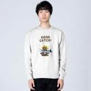 【トレーナー】【釣りざんまい】サケを釣るクマさん  8.4oz Cotton:100%