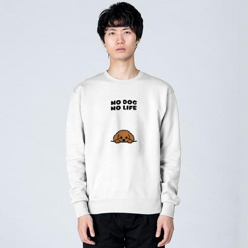 【トレーナー】何か気になるプードル_ブラウン(wakat) 8.4oz Cotton:100%