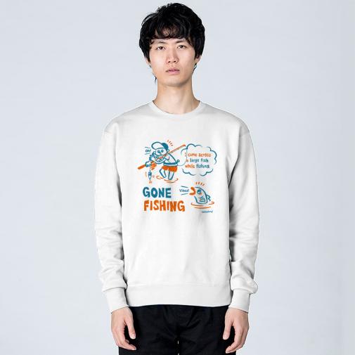 【トレーナー】【釣りざんまい】釣り人と魚の遭遇_NB  8.4oz Cotton:100%