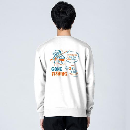 【トレーナー】【釣りざんまい】釣り人と魚の遭遇_NB  8.4oz Cotton:100%